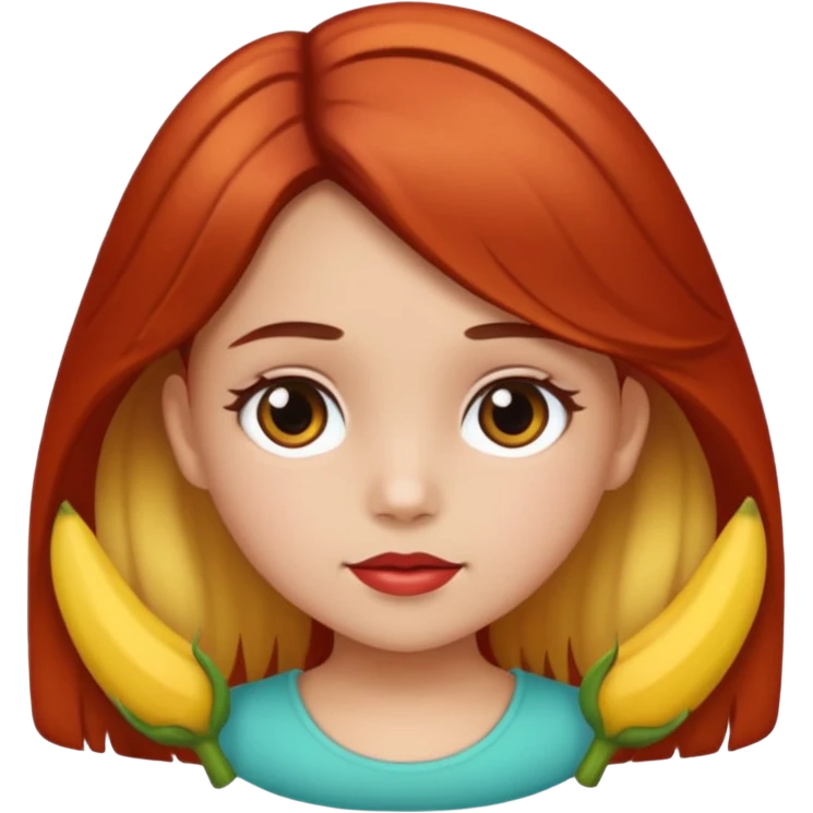 Una niña con piel de color carne y medio morena y medio morena de pelo emoji
