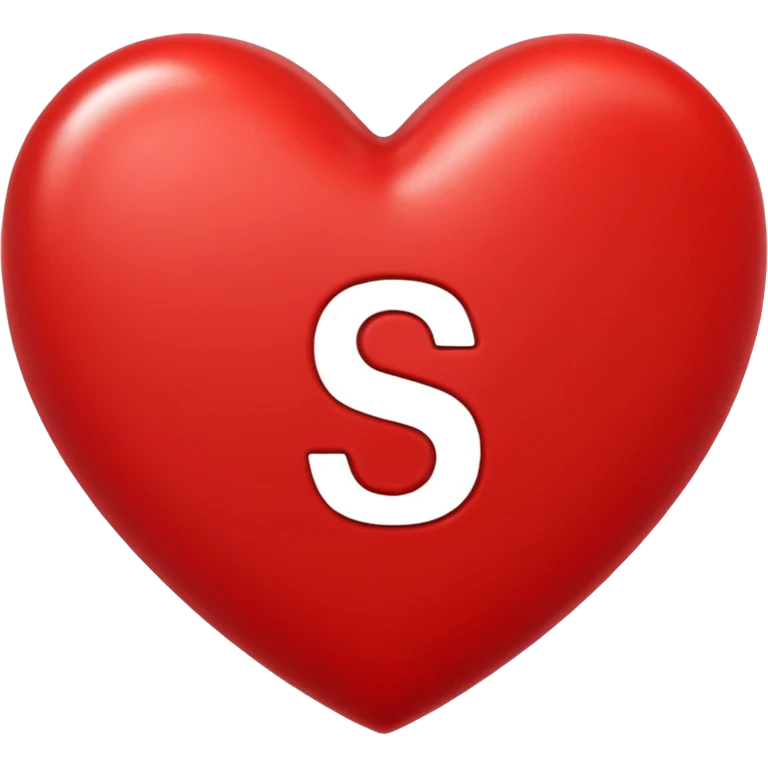 Love heart in red color and center s letter only emoji