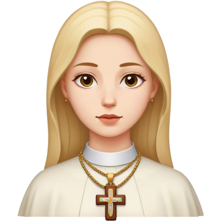 woman catholic neck cross emoji
