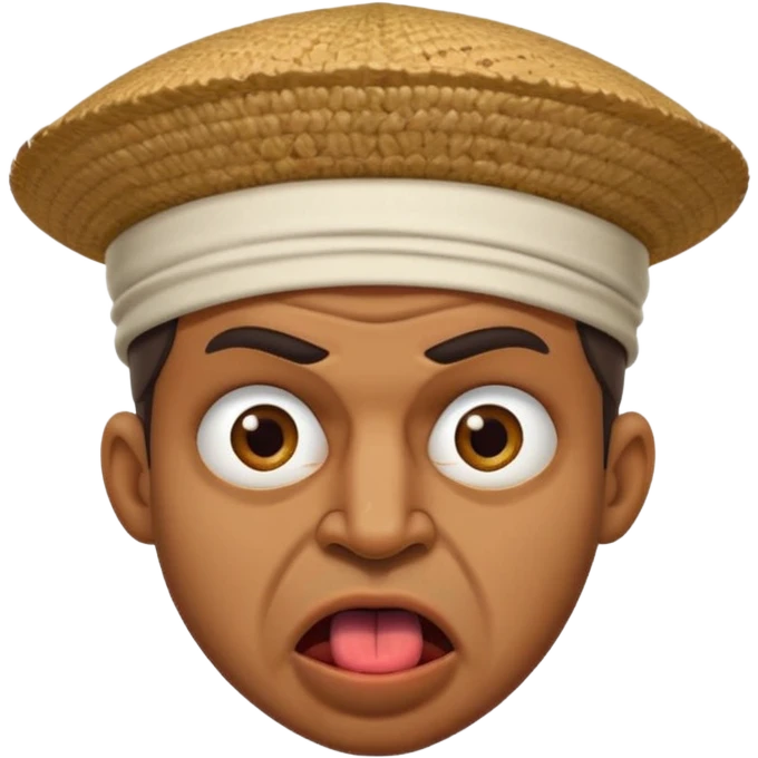 Un algérien enervé avec la fameuse mimique de la langue culturelle emoji