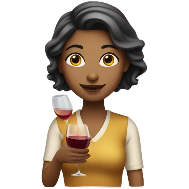 Woman drinking wine emoji