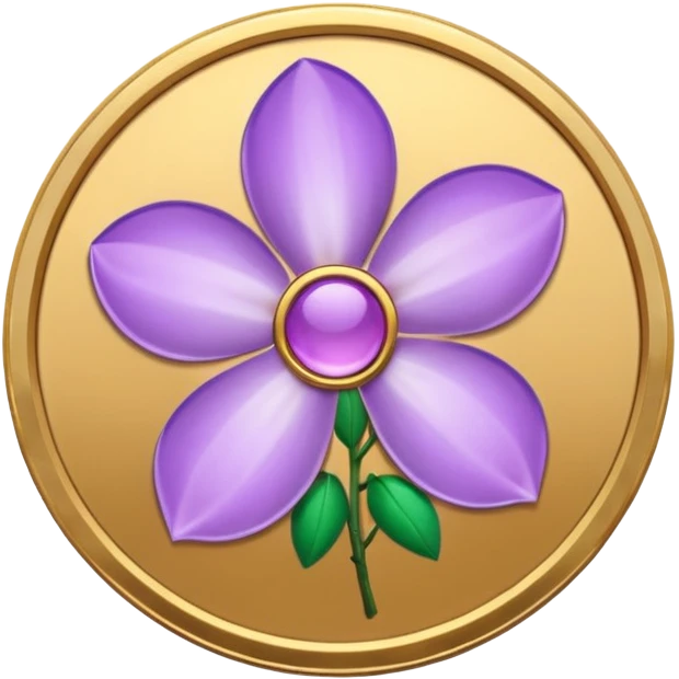 I need you to recreate this image exactly as is but make the color of the coin a ver light purple hue give me three options with different hues of purple emoji