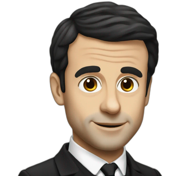 emmanuel macron with black hair emoji