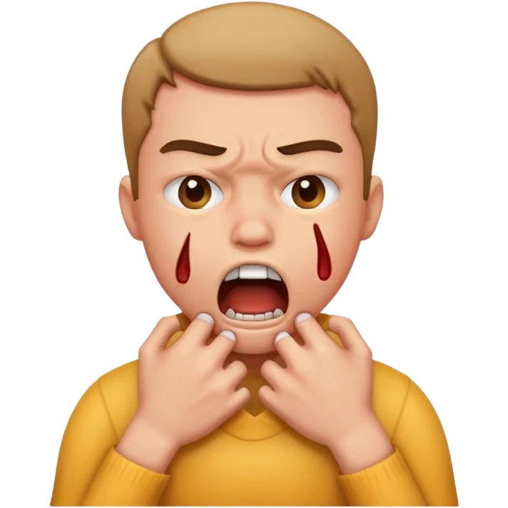 person choking themselves in anger emoji