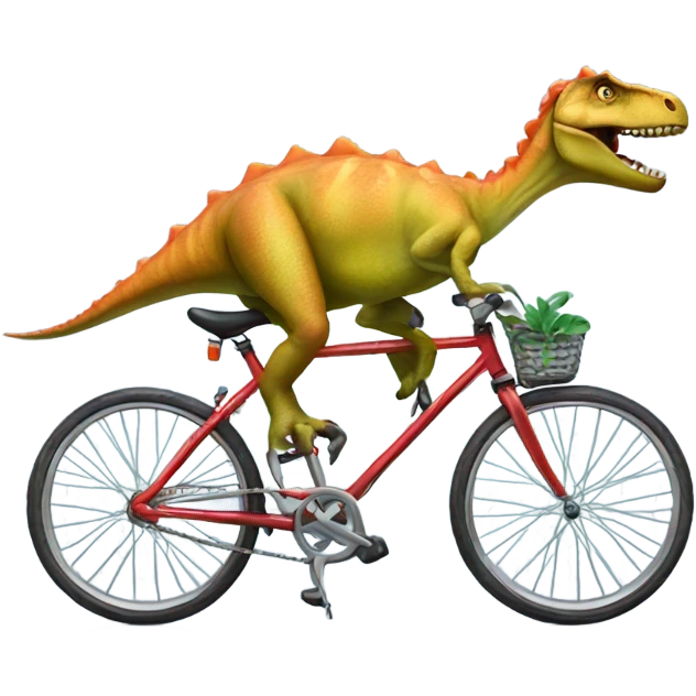 Dinosaur with bicycle  emoji