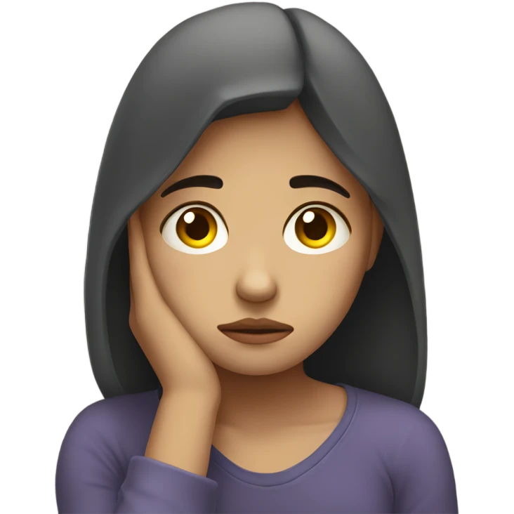 Sad  depressed teenage girl emoji