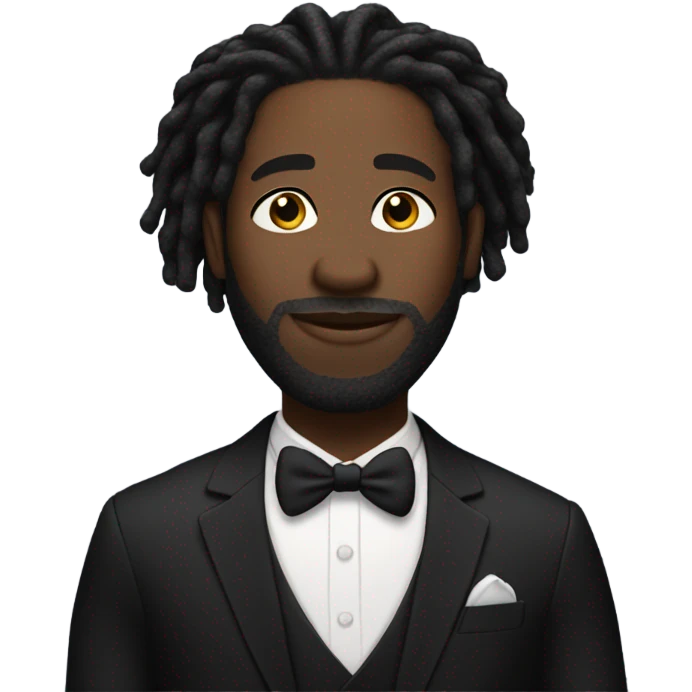 Black man with dreadlocks having a date night￼ emoji