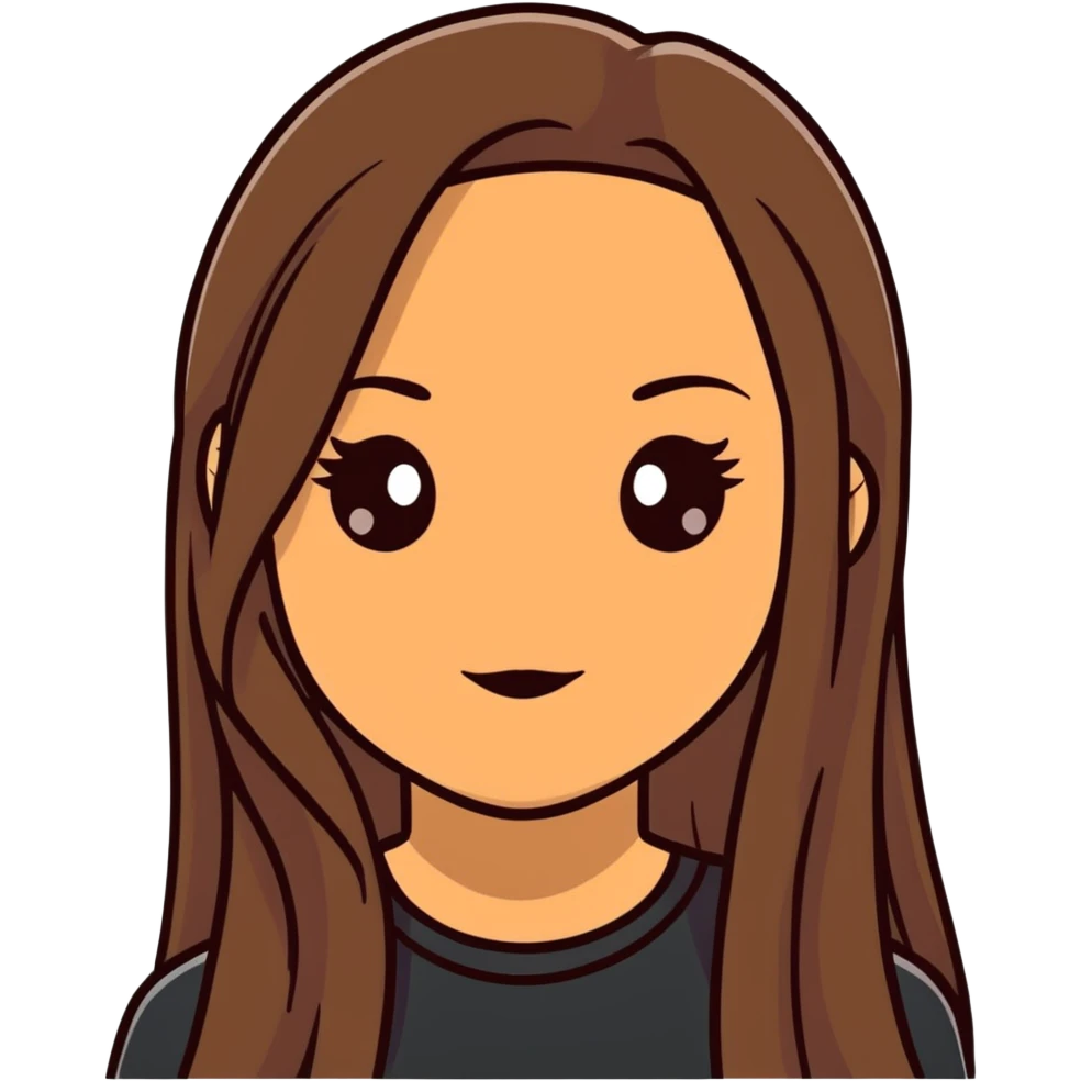 girl with light brown skin, dark eyes and dark straight long hair emoji