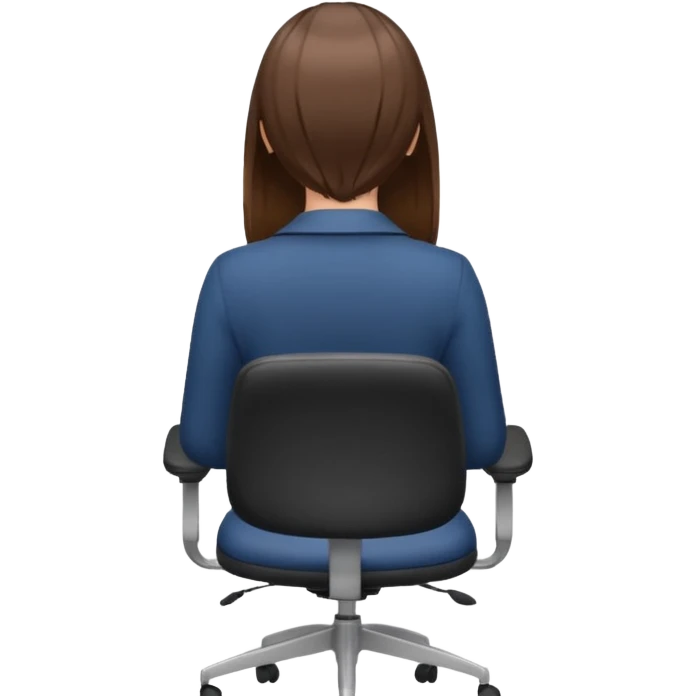 Woman from Back of head sitting on an office chair emoji
