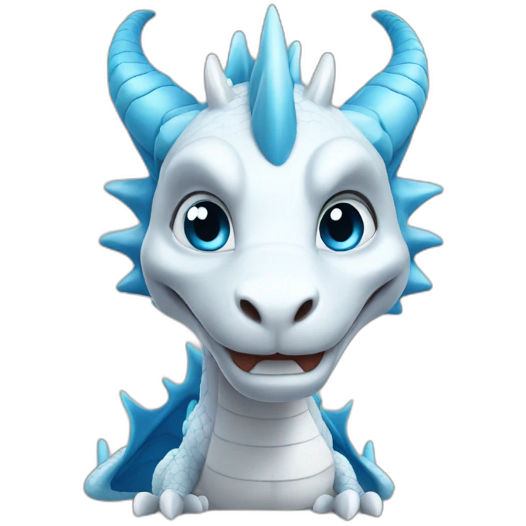 blue eyed white dragon emoji