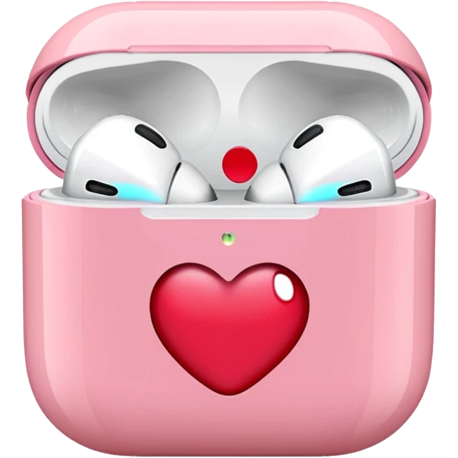 Light pink AirPods case with a lip stain emoji