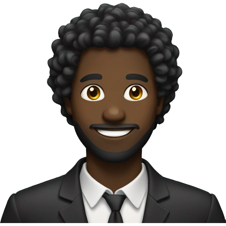 Black smiling man with lush hair  emoji