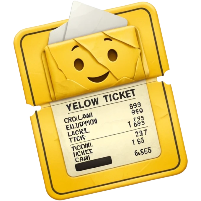 yellow card ticket iPhone style emoji