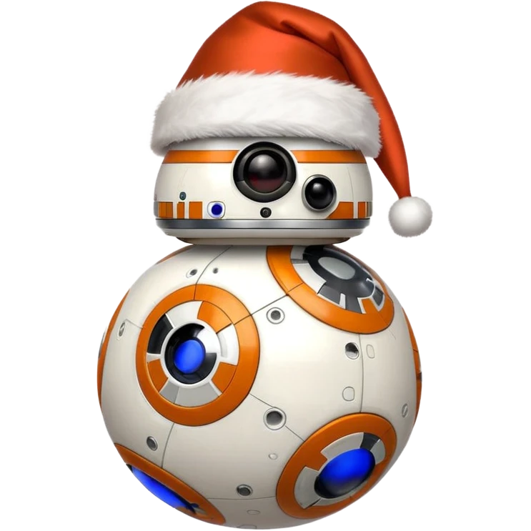 bb8 wearing santa hat emoji