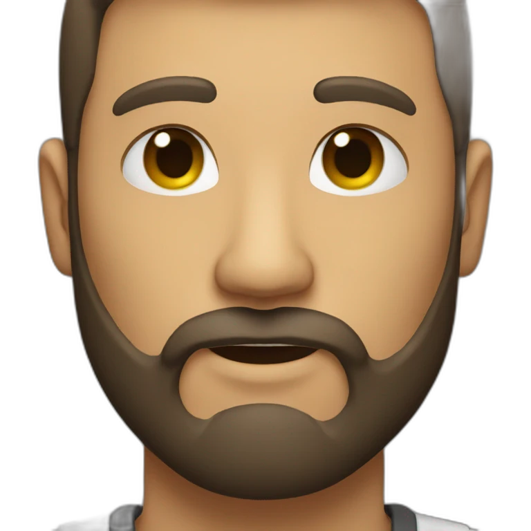 A 52 bold guy with closed beard emoji