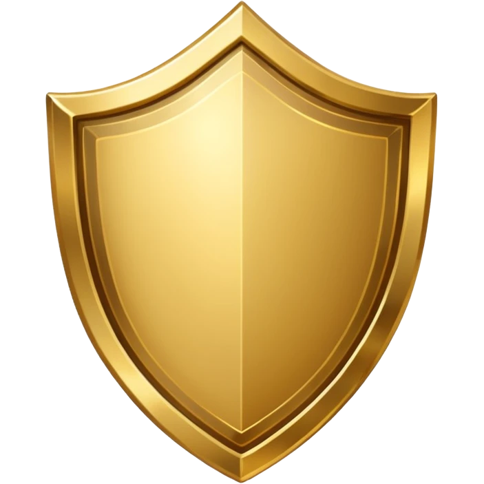 Gold shield with trophy shine emoji