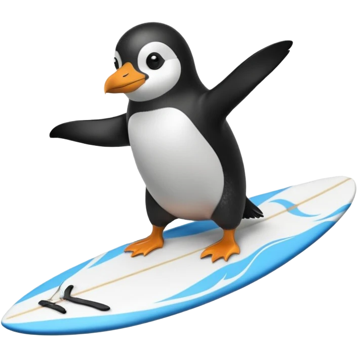 A surfing pinguin  emoji