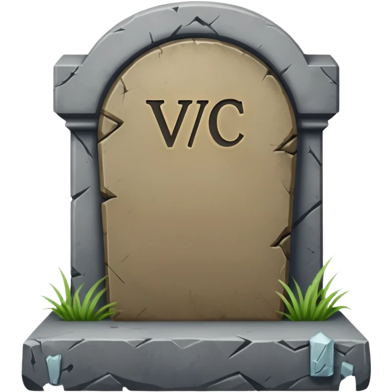 Tombstone with VC written on it emoji