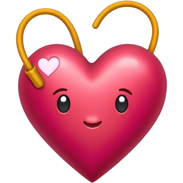 Corazon burdeos con un lazo emoji