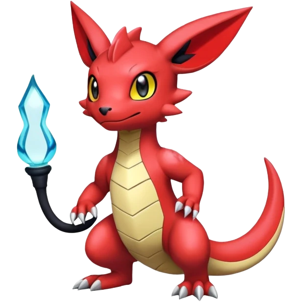 Cute Shiny Guilmon-Quilava-Salandit-Umbreon-Fakémon-hybrid-creature (full body)  emoji