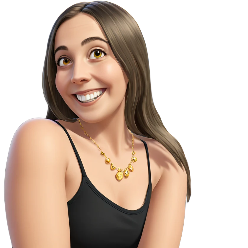 smiling girl with jewelry outdoors emoji
