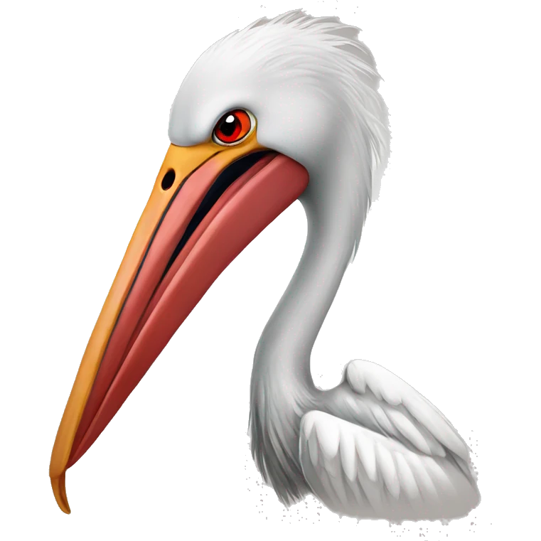 A pelican prince withred eyes emoji