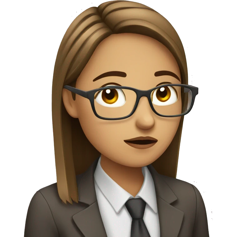 Girl with coffee and tired from office job  emoji