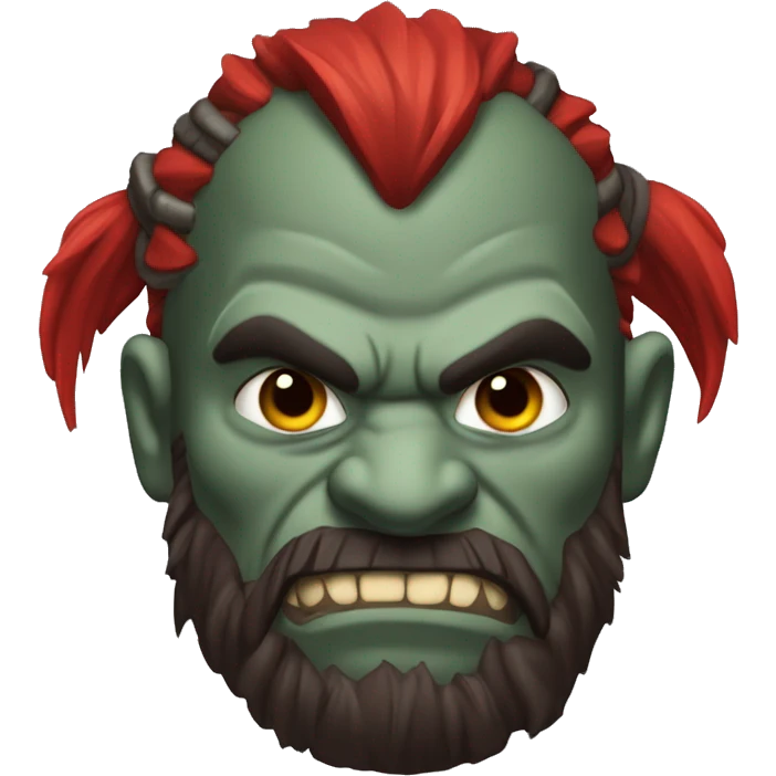 armored orc berserker with red beard & mohican emoji