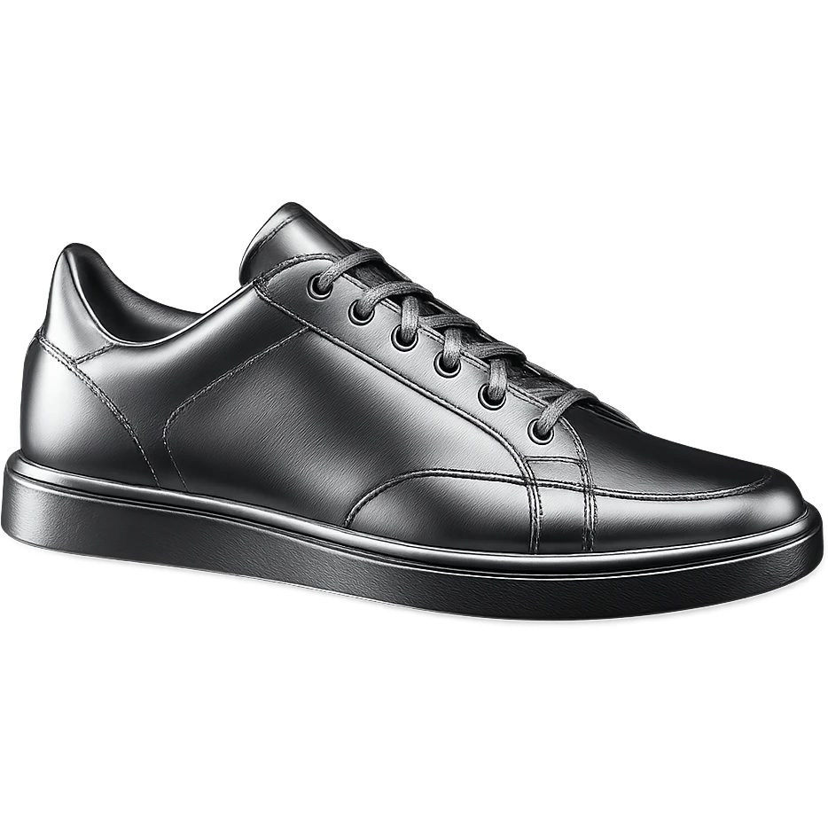 a single chrome sneaker, shiny metallic finish, modern design, simple background emoji