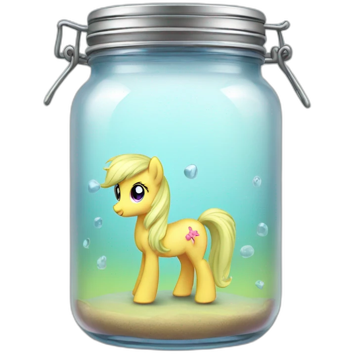 My little pony in jar with with water emoji