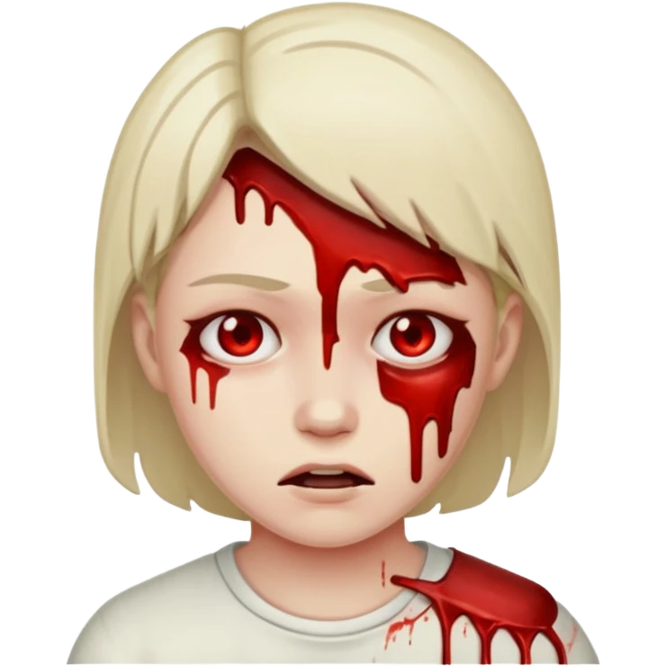 A pail white bloody character emoji