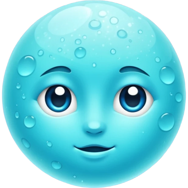 Glitter cian moon emoji