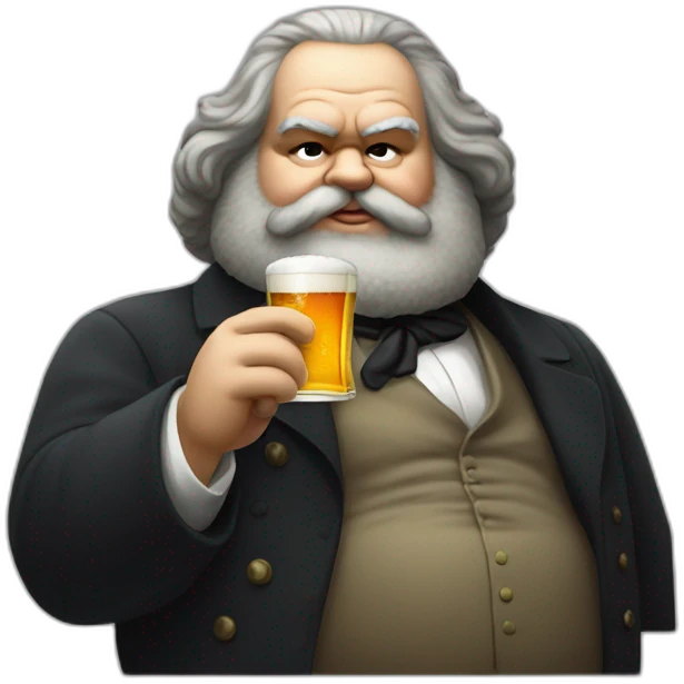 fat karl marx drinks beer emoji
