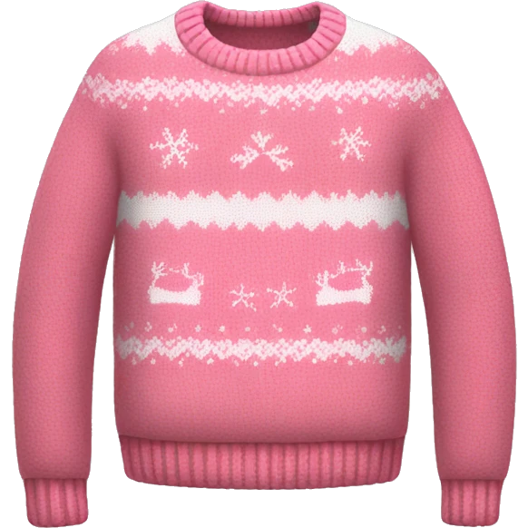realistic pink christmas sweater with white accents  emoji