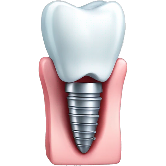 Dental implant with tooth emoji