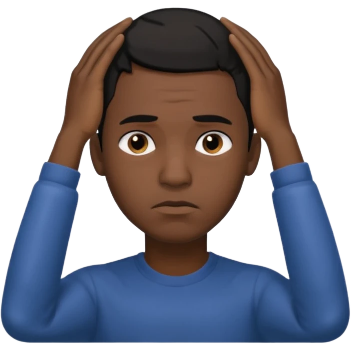 Black man holding head emoji