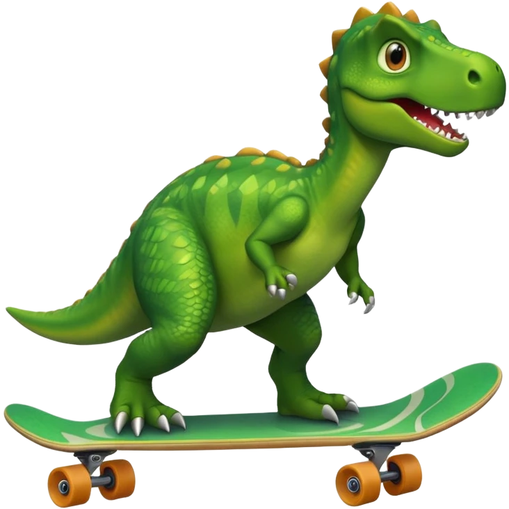 Dino skateboarding emoji