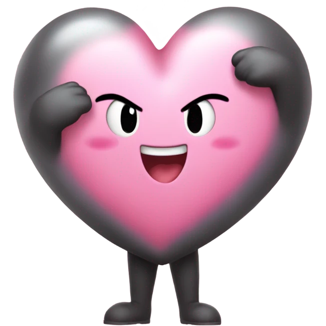 Kirby hugging a heart emoji