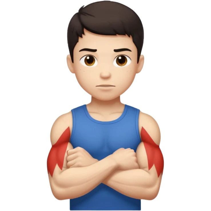 muscular teen boy with veiny hands arms and biceps emoji