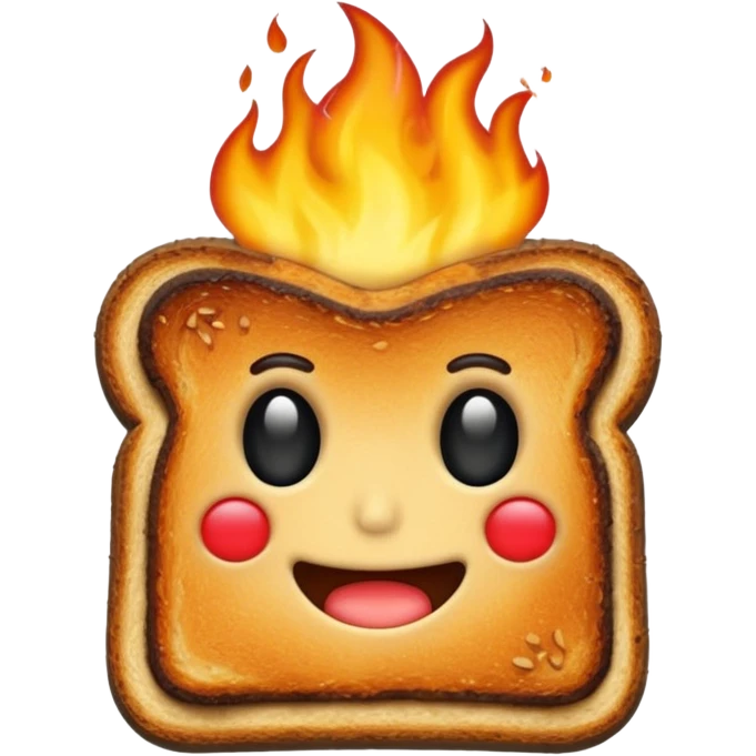 flaming burnt toast emoji