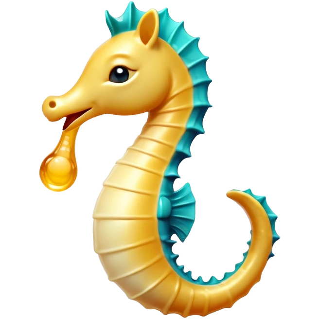 Cinematic Cute Yawning Sea Horse Portrait Emoji, Head tilted slightly with a dramatic, wide-open yawn, showcasing a slender, gracefully curved body with a softly drooping tail and sleepy, half-closed eyes, Simplified yet irresistibly adorable features, highly detailed, glowing with a soft, cozy aquatic glow, high shine, relaxed yet expressive, stylized with a dash of whimsical marine charm, soft glowing outline, capturing the essence of a drowsy yet affectionate sea horse that appears ready to stretch out for a nap! emoji