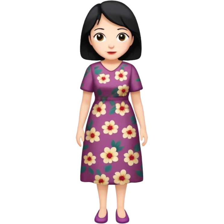 grandmother with black hair full body emoji