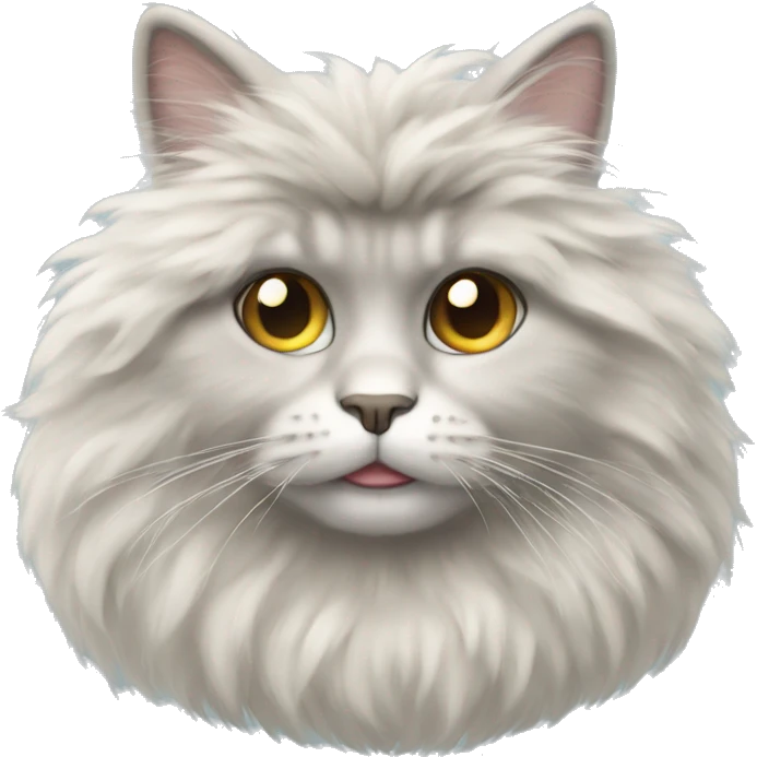 a cat with fluffy hair emoji