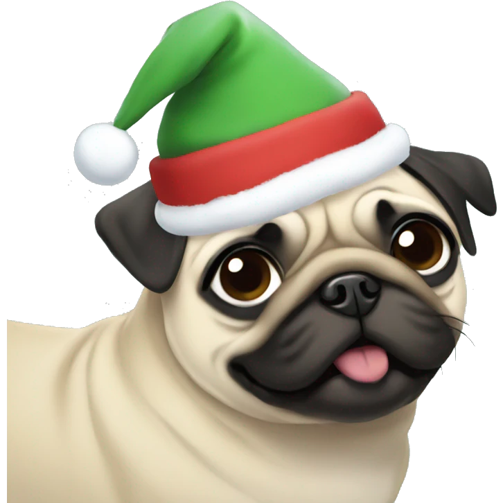 Pug christmas anime emoji
