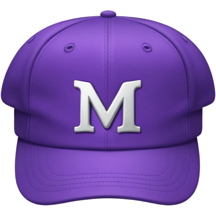 purple cap with letter m on it emoji