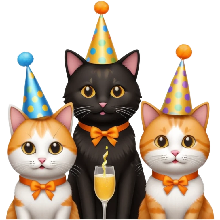 twelve cats at a birthday party emoji
