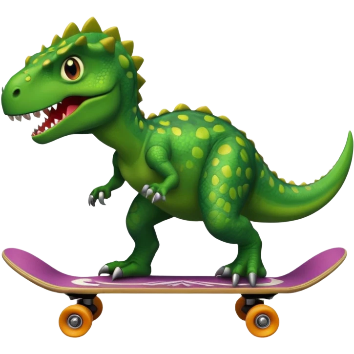 Dinosaur on a skateboard emoji
