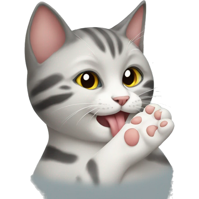 cat licking paws emoji