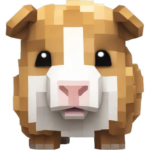 Minecraft style statue of a guineapig emoji