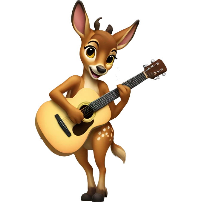 Bambi playing guitar emoji